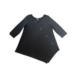 Ciara Sun Woo Top Black Tunic Blouse Shirt Solid Long Sleeve size L